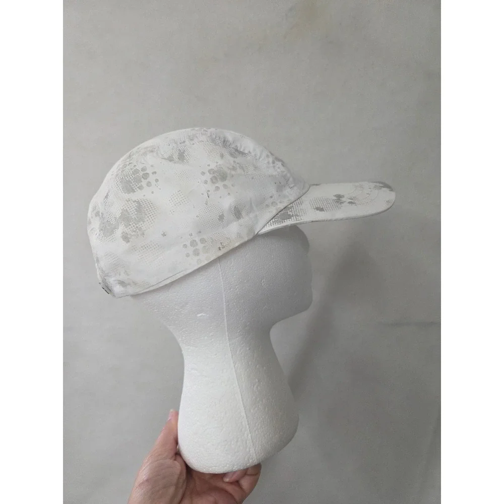 Fila Sport Womens White Grey Splatter Graphic Adjustable Baseball Cap Hat OSFM